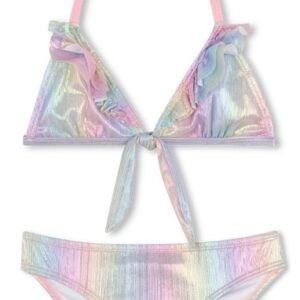 Costume 2 pezzi triangolo multicolor (2 anni - 10 anni) 95% poliestere 55 elastan
