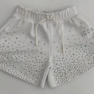 Short bianco con strass (6 anni  - 16 anni) 100% cotone