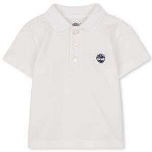 Polo bianca per neonato con logo (6 mesi - 3 anni)100% cotone