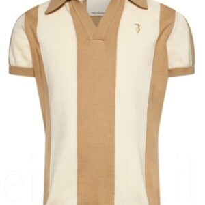 Polo in maglia  righe beige/marrone (8 anni - 16 anni)100% cotone