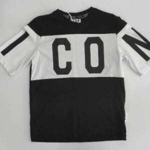 T-shirt nera con maxi logo (6 anni - 16 anni) 100% cotone