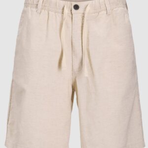 Jogger Shorts beige con bottone e elastico in vita  80% cotone 20% lino