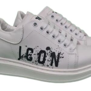 Sneakers bianca con logo nero