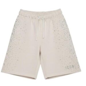 Bermuda panna con strass (6 anni  - 16 anni) 100% cotone