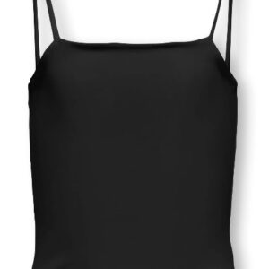 Top nero in lycra con spalline sottili 94% poliammide 6% elastan
