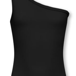 Monospalla nero in cotone 95% cotone 5% elastan