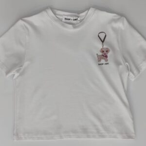 T-shirt bianca con disegno e stass (10 anni - 16 anni)100% cotone