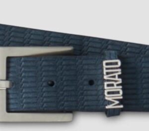 CINTURA IN CAMOSCIO CON FIBBIA RETTANGOLARE BLU