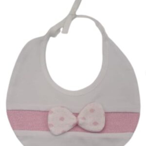 Bavetta bianca e rosa in cotone