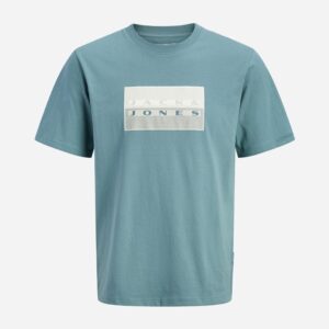 T-Shirt verde acqua con logo frontale 100% cotone