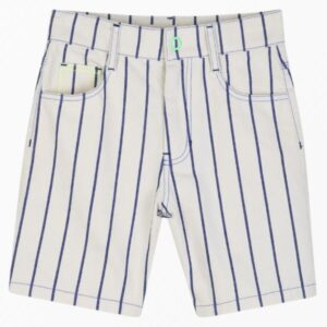 Bermuda bianco a righe blu (2 anni - 8 anni) 100% cotone