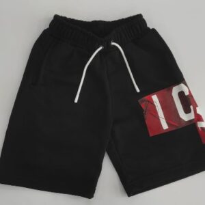 Bermuda nero con logo rosso (6 anni  - 16 anni) 88% cotone 12% poliestere
