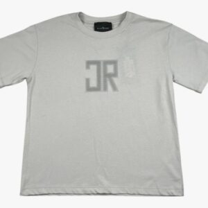 T-shirt grigia con logo frontale (2 anni - 16 anni) 100% cotone