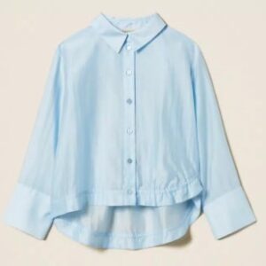 Camicia over azzurra (8 anni - 16 anni) 100% cotone