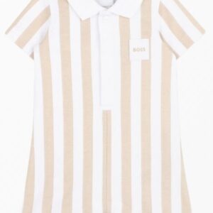 Pagliaccetto beige a righe per neonato (3 mesi - 6 mesi) 100% cotone
