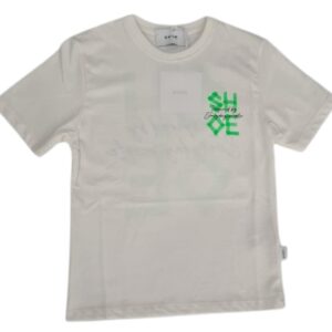 T-shirt panna con stampa frontale e dietro (8 anni - 16 anni)