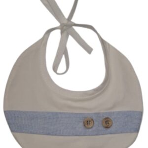 Bavetta in cotone bianca e azzurra