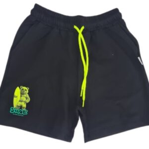 Bermuda jogging nero con stampa (3 anni  - 7 anni)
