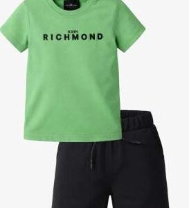 Set t-shirt/bermuda verde/nero (6 mesi - 3 anni) 100% cotone
