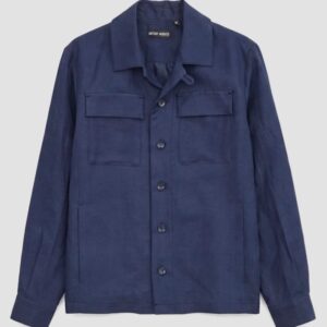 CAMICIA REGULAR FIT IN SLUB MISTO LINO E VISCOSA CON TASCA