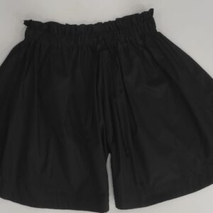 Short over nero a vita alta e spacchetti laterali (10 anni - 16 anni)100% cotone