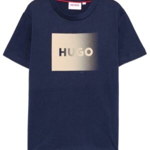 T-shirt blu con logo sul davanti (8 anni - 16 anni) 100% cotone