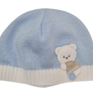 Cappellino bianco/azzurro in filo