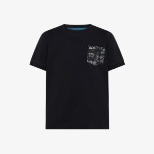 T-shirt in jersey di cotone con taschino nero (2 anni - 16 anni) 100% cotone