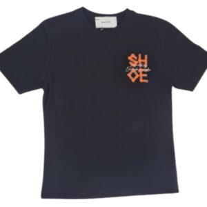 T-shirt nera con stampa frontale e dietro (8 anni - 16 anni)