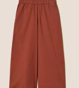 Pantalone marrone cropped con elastico in vita (8 anni - 16 anni) 97% cotone 3% elastan
