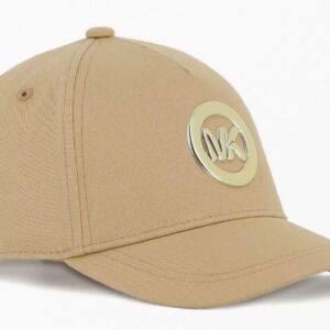 Cappello beige con logo oro