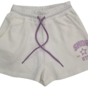Short panna con logo laterale lilla (8 anni  - 16 anni)