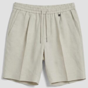 PANTALONI CORTI REGULAR FIT IN SLUB MISTO LINO E VISCOSA