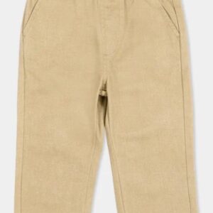 Pantalone beige con elastico in vita (6 mesi - 6 anni)100% cotone