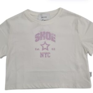 T-shirt panna logo lilla in cotone (8 anni  - 16 anni)