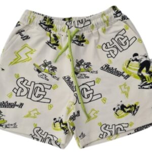 Bermuda jogging panna con disegni (3 anni  - 7 anni)
