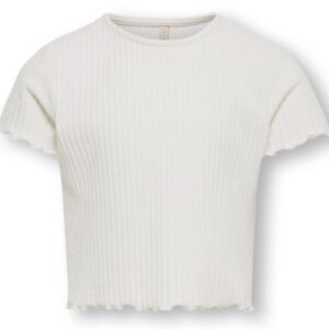 T-shirt bianca a costine 65% poliestere 30% viscosa 5% elastan