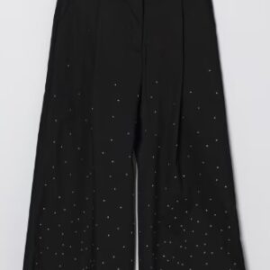 Pantaloni cropped in popeline con borchie (8 anni - 16 anni) 97% cotone 3% elastan