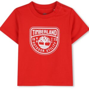 T-shirt rossa con logo bianco (6 mesi - 3 anni)100% cotone