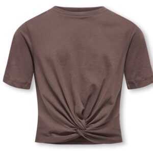 T-shirt marrone con intreccio 100% cotone