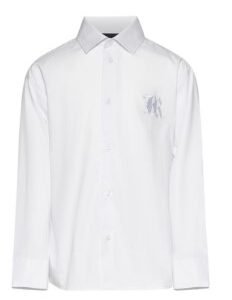 Camicia m/l bianca logo piccolo frontale logo grande posteriore (2 anni - 16 anni) 100% cotone