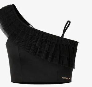 Top nero in tulle (8 anni - 16 anni)90% poliestere 10% elestan