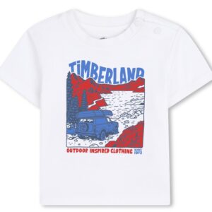 T-shirt bianca con stampa frontale colorata (6 mesi - 3 anni)100% cotone