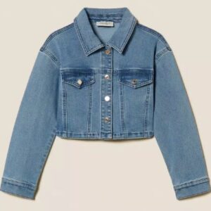 Giacca cropped in jeans (8 anni - 16 anni) 100% cotone