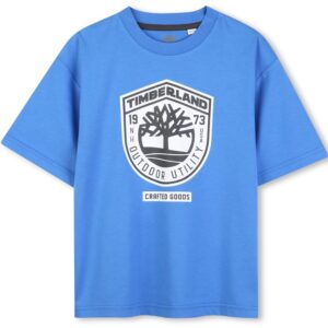 T-shirt bluette per bambino con logo (4 anni - 16 anni)100% cotone
