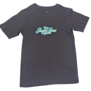 T-Shirt nera con stampa frontale 100% cotone