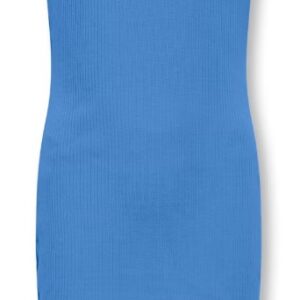 Abito a costina azzurro 95% cotone 5% elastan