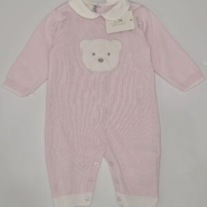 Tutina rosa con orso in filo (1 mese - 3 mesi)