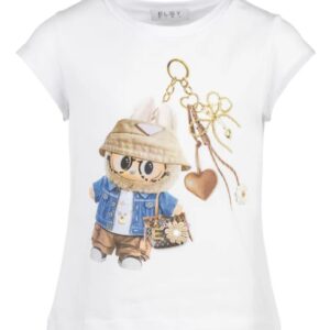 T-shirt bianca con stampa "Labubu" (2 anni - 6 anni)95% cotone 5% elestan