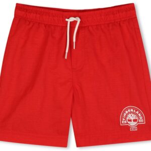 Boxer da mare rosso con logo laterale (4 anni - 16 anni)100% poliamide